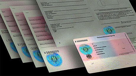 Germany Immigration Documents protected wth a KINEGRAM Germany Immigration Documents protected wth a KINEGRAM