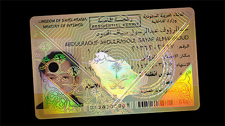 Saudi Arabia Residence Permit protected wth a KINEGRAM Saudi Arabia Residence Permit protected wth a KINEGRAM