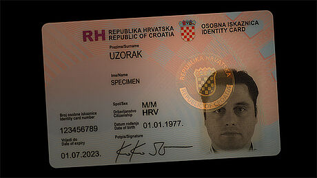 Croatia ID Card protected wth a KINEGRAM Croatia ID Card protected wth a KINEGRAM