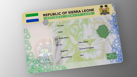 Sierra Leone National ID Card KINEGRAM PVC-I Combi with HDM