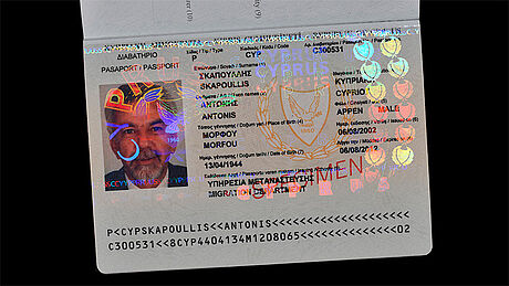 Cyprus Passport protected wth a KINEGRAM Cyprus Passport protected wth a KINEGRAM