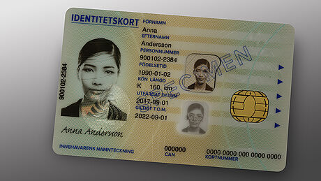Sweden Tax ID Card protected wth a KINEGRAM Sweden Tax ID Card protected wth a KINEGRAM
