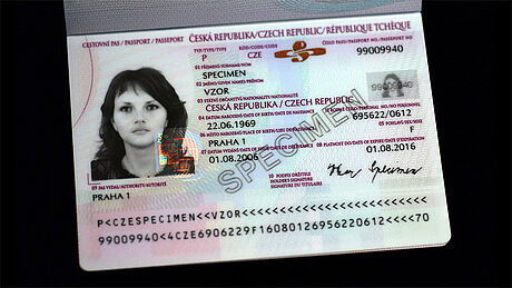 Czech Republic Passport protected wth a KINEGRAM Czech Republic Passport protected wth a KINEGRAM