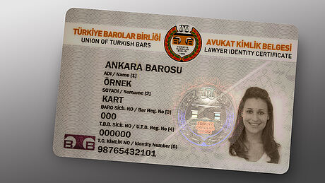 Türkiye Lawyer ID Card protected wth a KINEGRAM Türkiye Lawyer ID Card protected wth a KINEGRAM