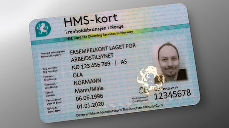 Norway HSE Card Cleaning Services protected wth a KINEGRAM Norway HSE Card Cleaning Services protected wth a KINEGRAM