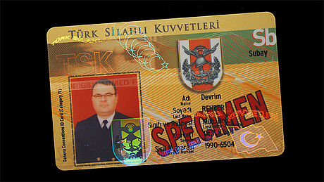 Türkiye Military ID Card protected wth a KINEGRAM Türkiye Military ID Card protected wth a KINEGRAM