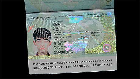 Kazakhstan Passport protected with a KINEGRAM Kazakhstan Passport protected with a KINEGRAM