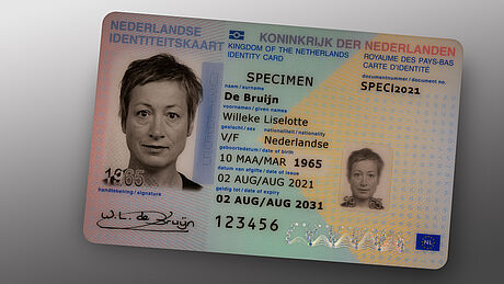 The Netherlands ID Card (2021 edition) protected wth a KINEGRAM The Netherlands ID Card (2021 edition) protected wth a KINEGRAM