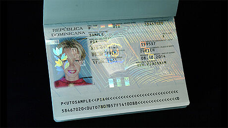 Dominican Republic Passport protected wth a KINEGRAM Dominican Republic Passport protected wth a KINEGRAM