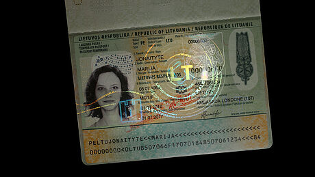 Lithuania Temporary Passport protected with a KINEGRAM Lithuania Temporary Passport protected with a KINEGRAM