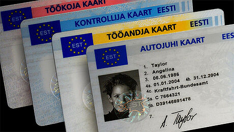 Estonia Tachograph Card protected wth a KINEGRAM Estonia Tachograph Card protected wth a KINEGRAM
