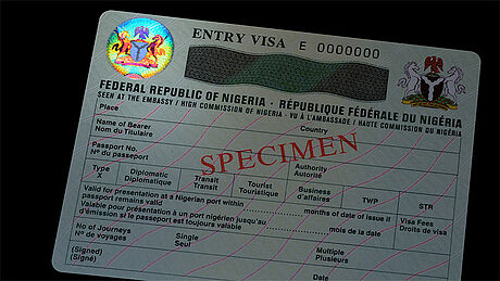 Nigeria Entry Visa protected wth a KINEGRAM Nigeria Entry Visa protected wth a KINEGRAM