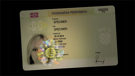 Croatia Local Border Traffic Card protected wth a KINEGRAM Croatia Local Border Traffic Card protected wth a KINEGRAM