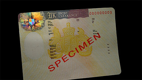 United Kingdom Entry Visa protected wth a KINEGRAM United Kingdom Entry Visa protected wth a KINEGRAM