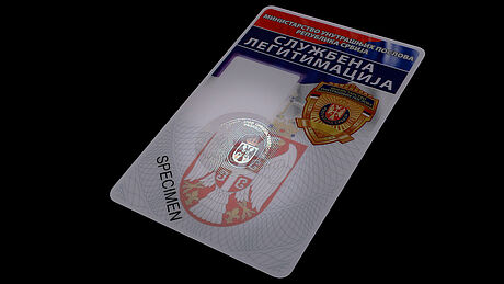 Serbia Police ID Card protected wth a KINEGRAM Serbia Police ID Card protected wth a KINEGRAM
