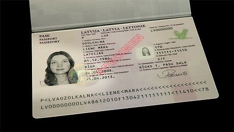 Latvia Passport protected with a KINEGRAM Latvia Passport protected with a KINEGRAM
