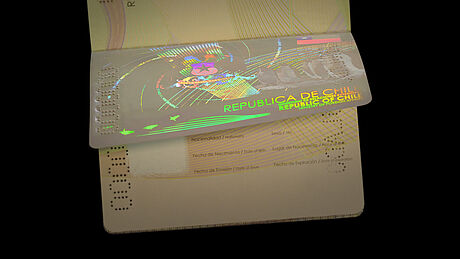 Chile Passport protected wth a KINEGRAM Chile Passport protected wth a KINEGRAM