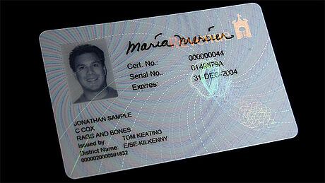 Ireland Tax Revenue Card protected with a KINEGRAM Ireland Tax Revenue Card protected with a KINEGRAM