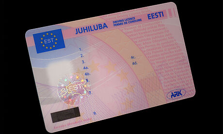 Estonia Driver's License protected wth a KINEGRAM Estonia Driver's License protected wth a KINEGRAM