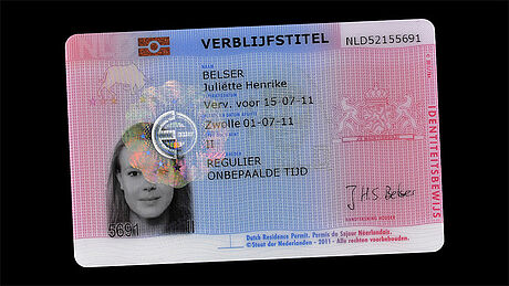 European Union Residence Permit (Dutch version) protected with a KINEGRAM European Union Residence Permit (Dutch version) protected with a KINEGRAM