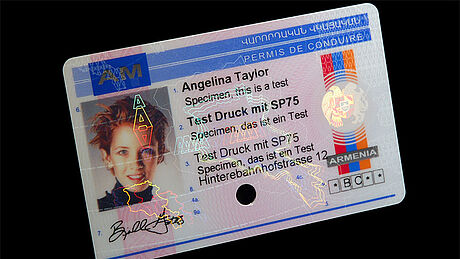 Armenia Driver's License protected with a KINEGRAM Armenia Driver's License protected with a KINEGRAM