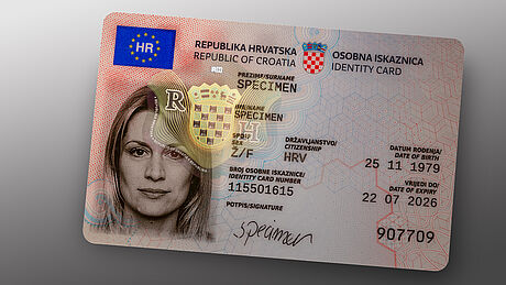 Croatia ID Card (2021 edition) protected wth a KINEGRAM Croatia ID Card (2021 edition) protected wth a KINEGRAM
