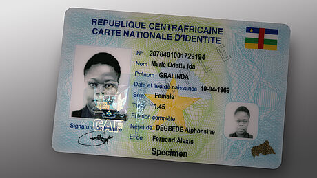 Central African Republic ID Card protected with a KINEGRAM Central African Republic ID Card protected with a KINEGRAM