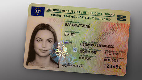Lithuania ID Card (2021 edition) protected wth a KINEGRAM Lithuania ID Card (2021 edition) protected wth a KINEGRAM