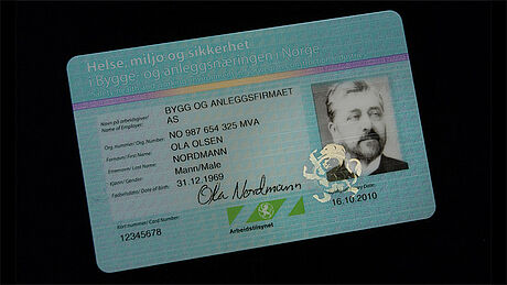 Norway HSE Card protected wth a KINEGRAM Norway HSE Card protected wth a KINEGRAM