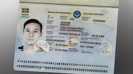 Kyrgyztan Passport with KINEGRAM PCI Kyrgyztan Passport with KINEGRAM PCI