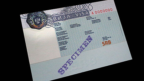 Serbia Visa protected wth a KINEGRAM Serbia Visa protected wth a KINEGRAM