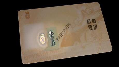 Serbia Firearm Permit protected wth a KINEGRAM Serbia Firearm Permit protected wth a KINEGRAM