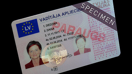 Latvia Driver's License protected with a KINEGRAM Latvia Driver's License protected with a KINEGRAM