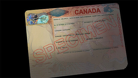 Canada Visa protected with a KINEGRAM Canada Visa protected with a KINEGRAM