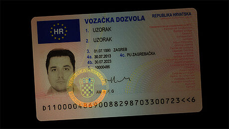 Croatia Driver's License protected wth a KINEGRAM Croatia Driver's License protected wth a KINEGRAM