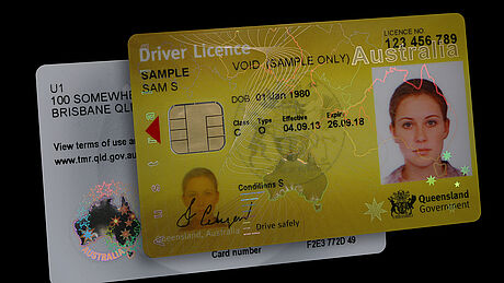 Australia (Queensland) Driver's License protected with a KINEGRAM Australia (Queensland) Driver's License protected with a KINEGRAM