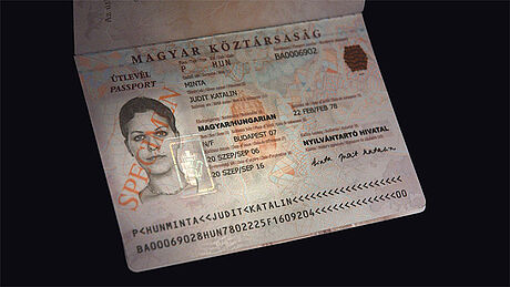 Hungary Passport protected with a KINEGRAM Hungary Passport protected with a KINEGRAM