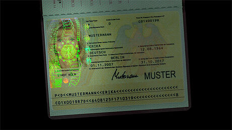 Germany Passport protected wth a KINEGRAM Germany Passport protected wth a KINEGRAM