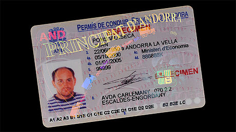 Andorra Driver's License protected with a KINEGRAM Andorra Driver's License protected with a KINEGRAM