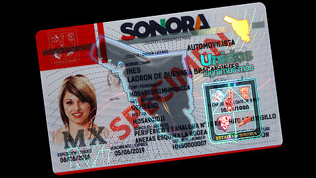 Mexico (Sonora State) Driver's License protected wth a KINEGRAM Mexico (Sonora State) Driver's License protected wth a KINEGRAM
