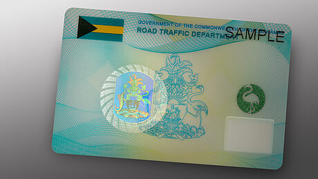 Bahamas Driver's License protected wth a KINEGRAM Bahamas Driver's License protected wth a KINEGRAM