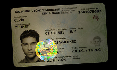 Northern Cyprus ID Card protected wth a KINEGRAM Northern Cyprus ID Card protected wth a KINEGRAM