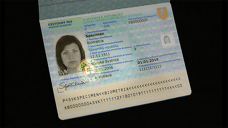 Slovakia Passport protected wth a KINEGRAM Slovakia Passport protected wth a KINEGRAM