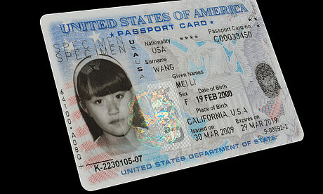 United States Passport Card protected wth a KINEGRAM United States Passport Card protected wth a KINEGRAM