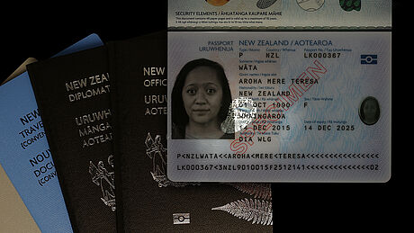 New Zealand Passport protected wth a KINEGRAM New Zealand Passport protected wth a KINEGRAM