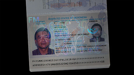 Micronesia Passport protected wth a KINEGRAM Micronesia Passport protected wth a KINEGRAM