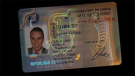 Congo Residence Permit Card protected wth a KINEGRAM Congo Residence Permit Card protected wth a KINEGRAM