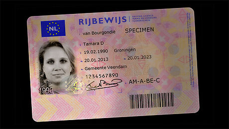 The Netherlands Driver's License protected wth a KINEGRAM The Netherlands Driver's License protected wth a KINEGRAM