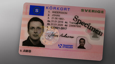 Sweden Driver's License protected wth a KINEGRAM Sweden Driver's License protected wth a KINEGRAM