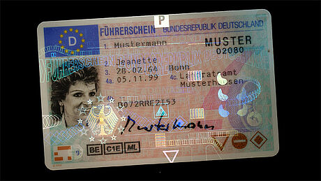 Germany Driver's License protected wth a KINEGRAM Germany Driver's License protected wth a KINEGRAM